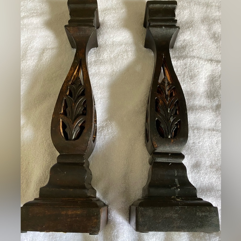 Lord and Taylor wooden candle holders (pair).